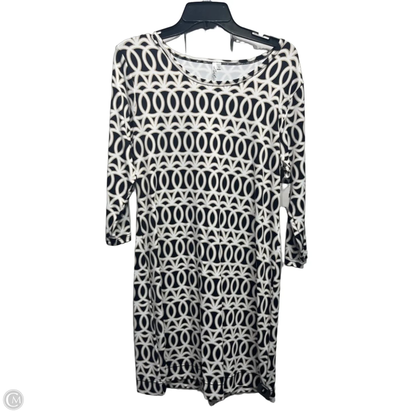 Dress Casual Short By Lulu B In Black & Cream, Size: M
