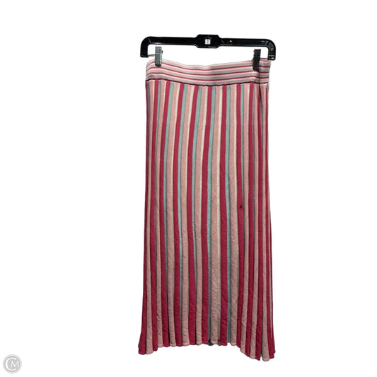 Skirt Midi By New York And Co In Pink & White, Size: S