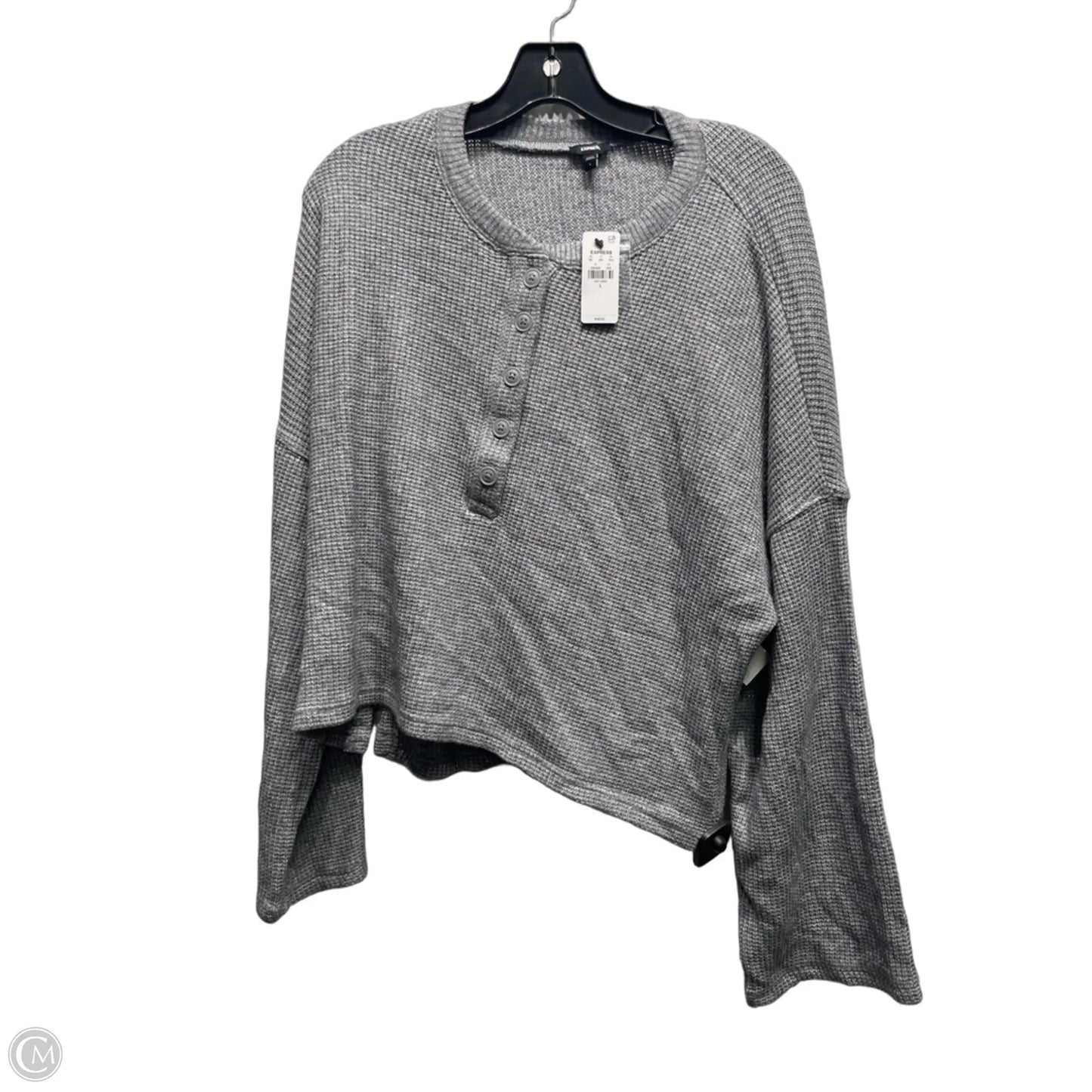 Top Long Sleeve By Express In Silver, Size: L