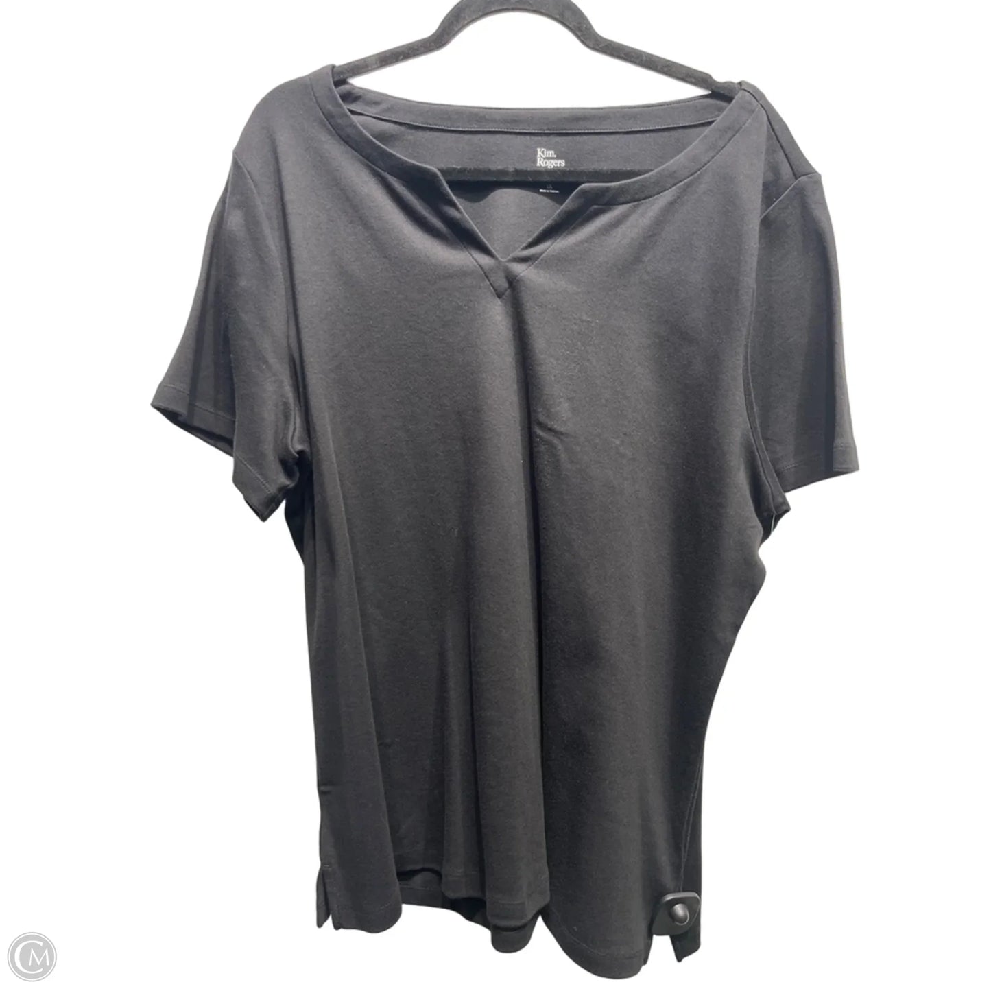 Top Short Sleeve By Kim Rogers In Black, Size: 1x