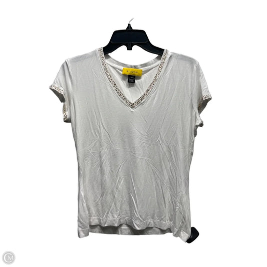 Top Short Sleeve Luxury Designer By St John Collection In White, Size: M