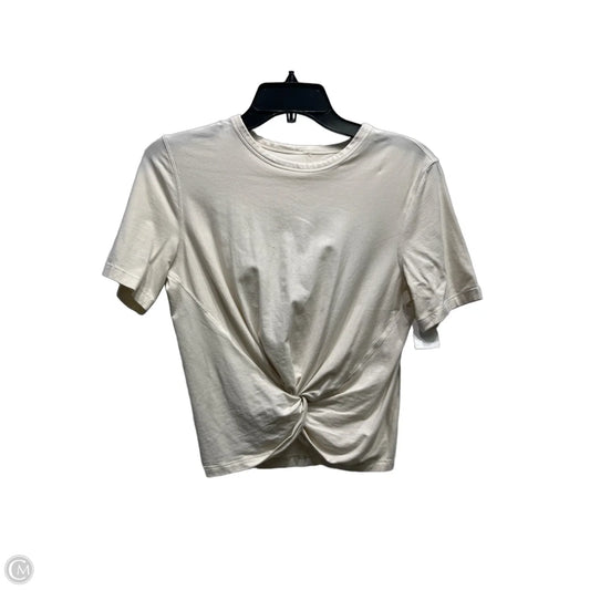 Athletic Top Short Sleeve By Lululemon In Cream, Size: Xs