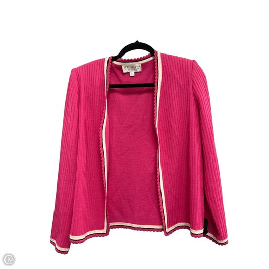 Cardigan Luxury Designer By St John Collection In Pink, Size: 8