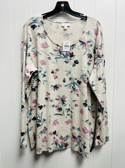 Top Long Sleeve By J. Jill In Pink & Tan, Size: L