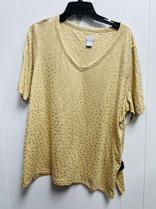 Brown Top Short Sleeve Chicos, Size Xl