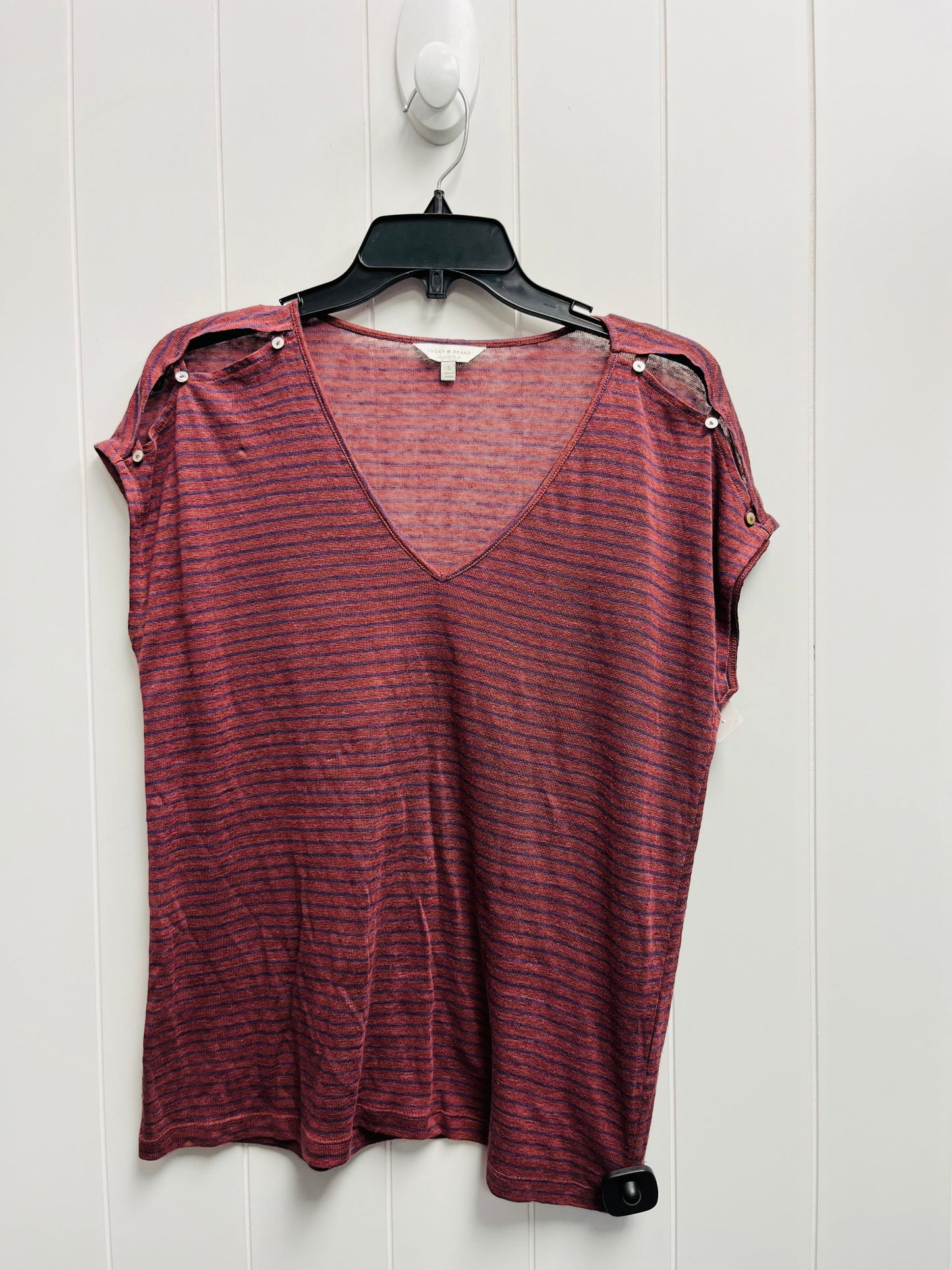 Red Top Short Sleeve Lucky Brand, Size S