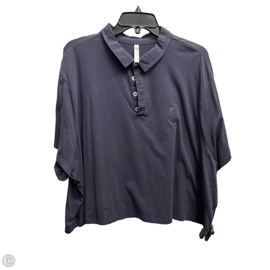 Athletic Top Short Sleeve By Fabletics In Navy, Size: 3x