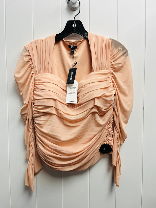 Top Long Sleeve By Express In Peach, Size: L