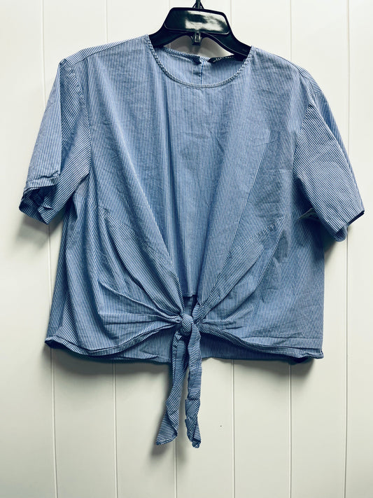 Top Short Sleeve By Zara Women In Blue, Size: L