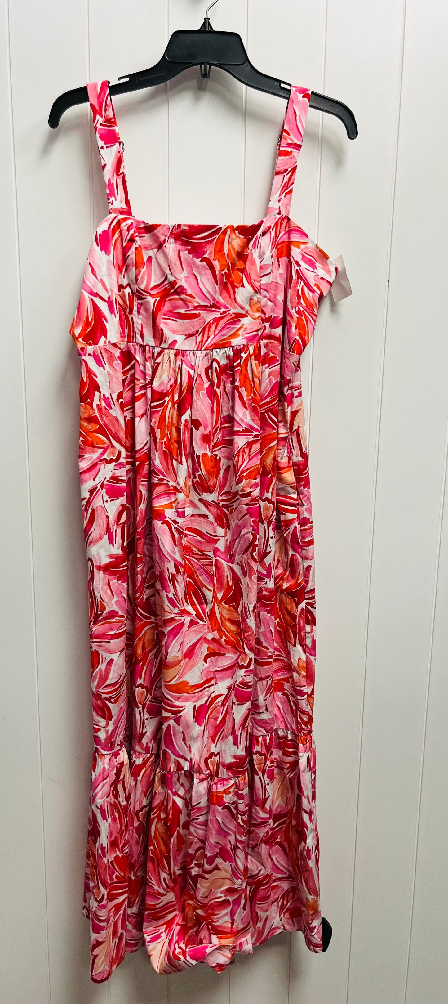 Orange & Pink Dress Casual Maxi London Times, Size M