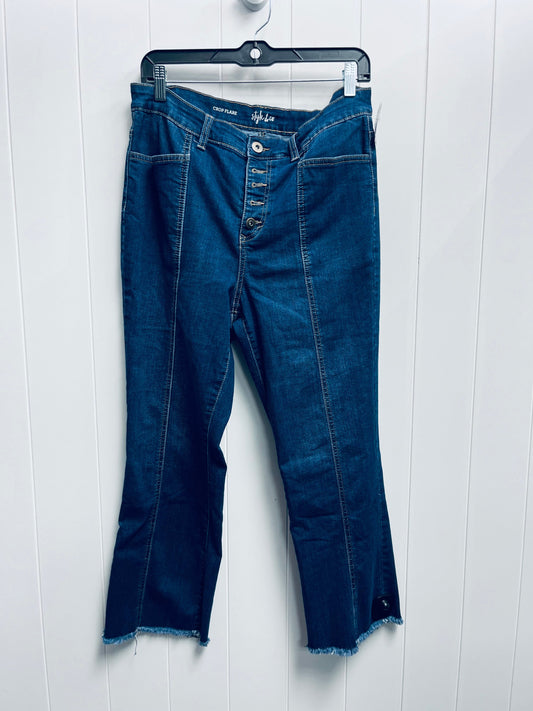 JEANS FLARED STYLE AND COMPANY in BLUE DENIM, Size: 12