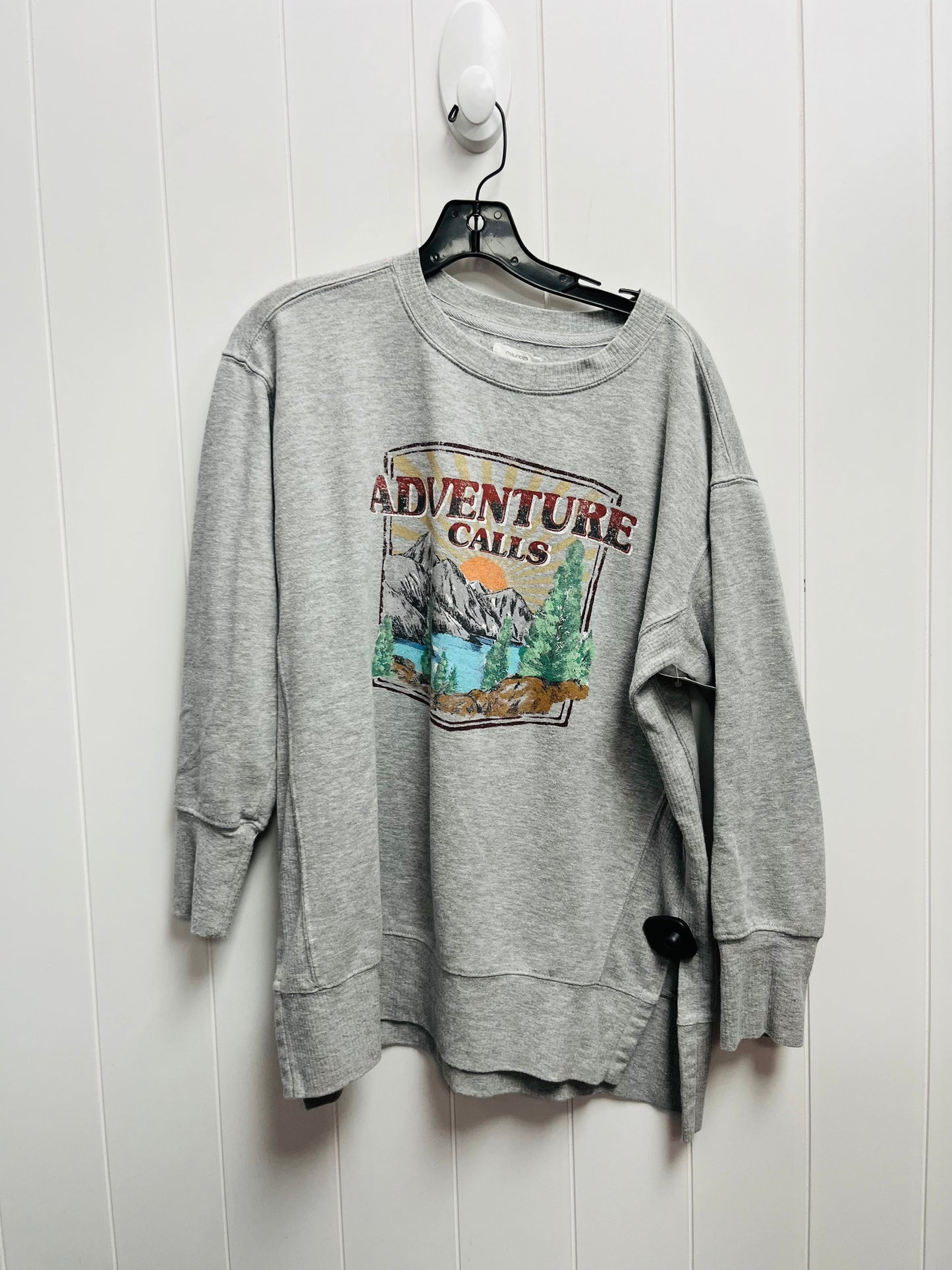 Sweatshirt Crewneck By Maurices In Grey, Size: M