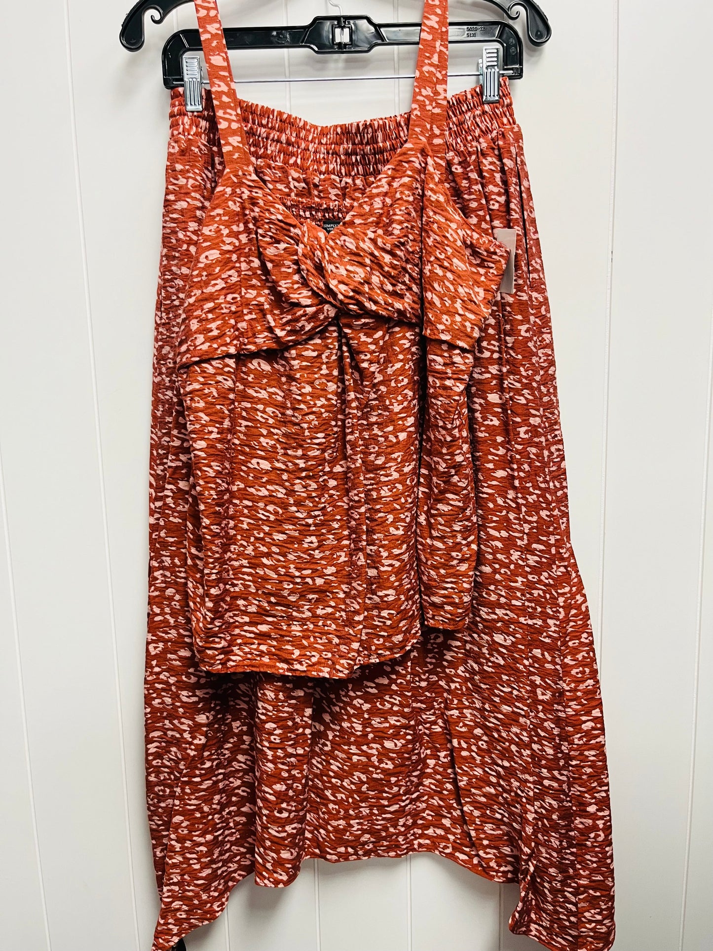 Skirt Set 2pc By Simply Vera In Orange, Size: M