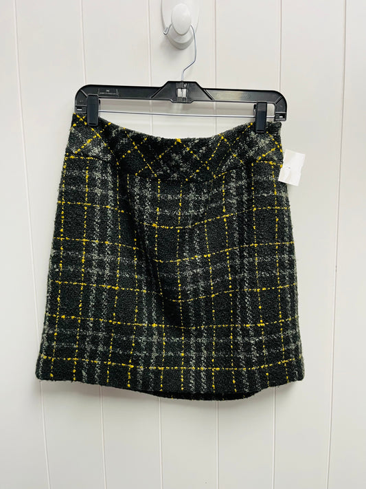 Skirt Mini & Short By Loft In Grey & Yellow, Size: 8