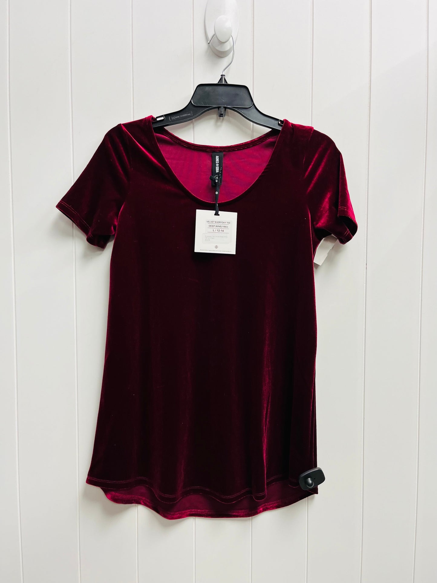 Top Short Sleeve By Agnes & Dora In Red, Size: S