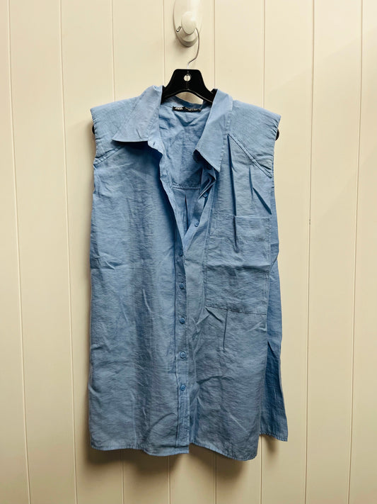 Top Short Sleeve By Zara In Blue, Size: Xl