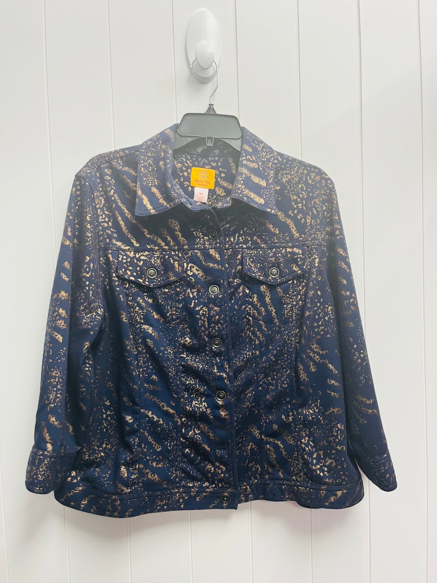 Jacket Shirt By Ruby Rd In Navy, Size: Xl