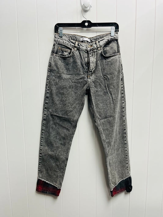 Jeans Straight By Zara In Black Denim, Size: 6