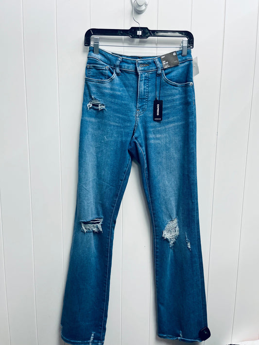 Jeans Boot Cut By Express In Blue Denim, Size: 4