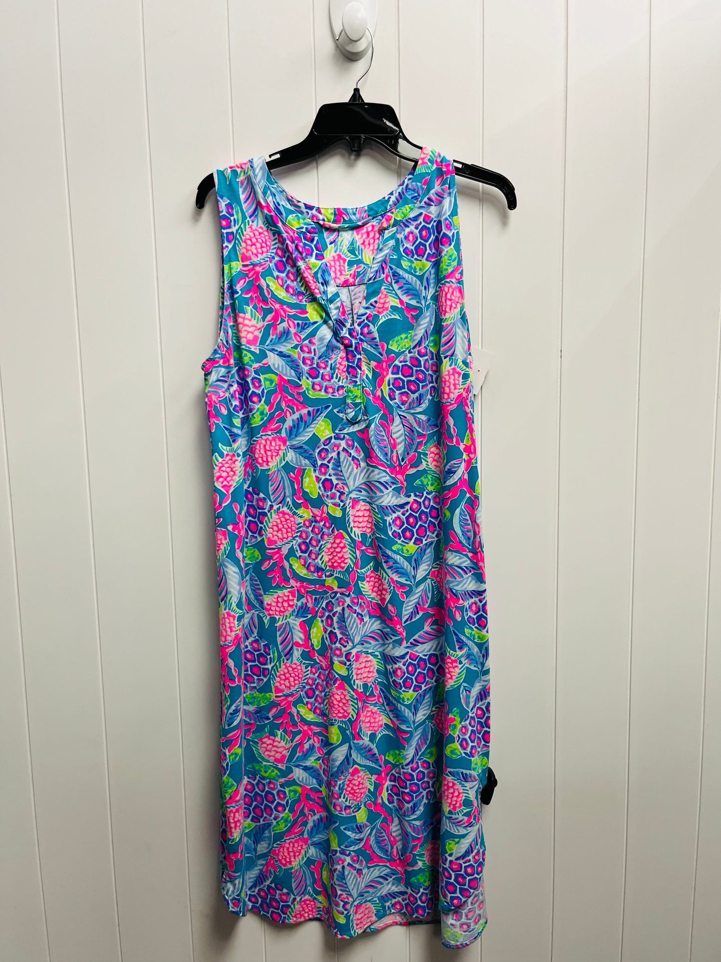 Dress Designer By Lilly Pulitzer In Green & Pink, Size: L