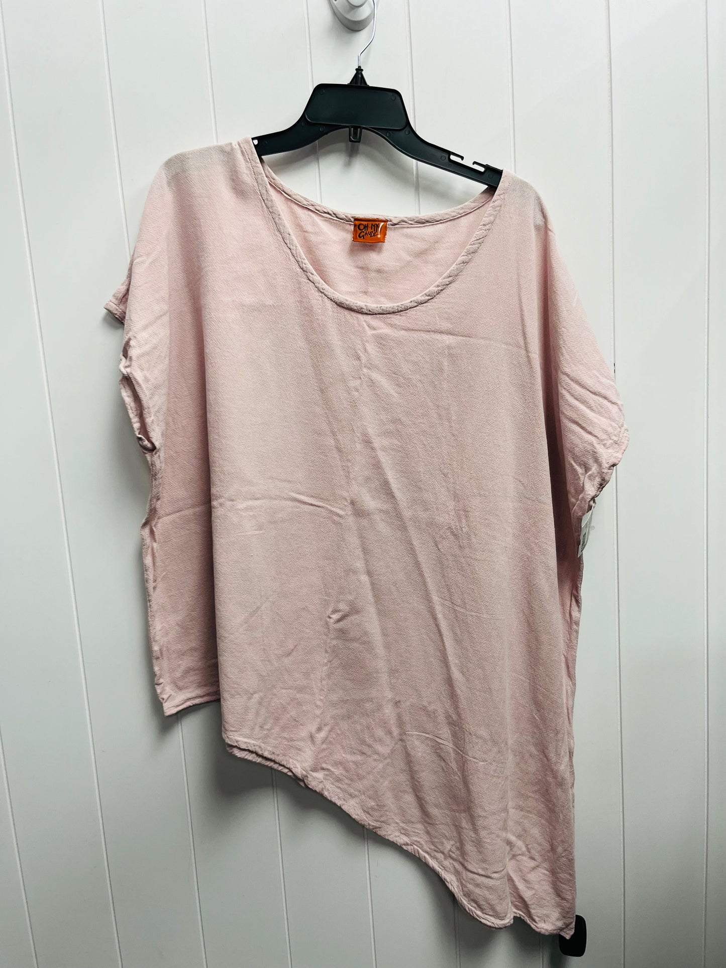 Top Short Sleeve By Oh My Gauze In Pink, Size: 3x