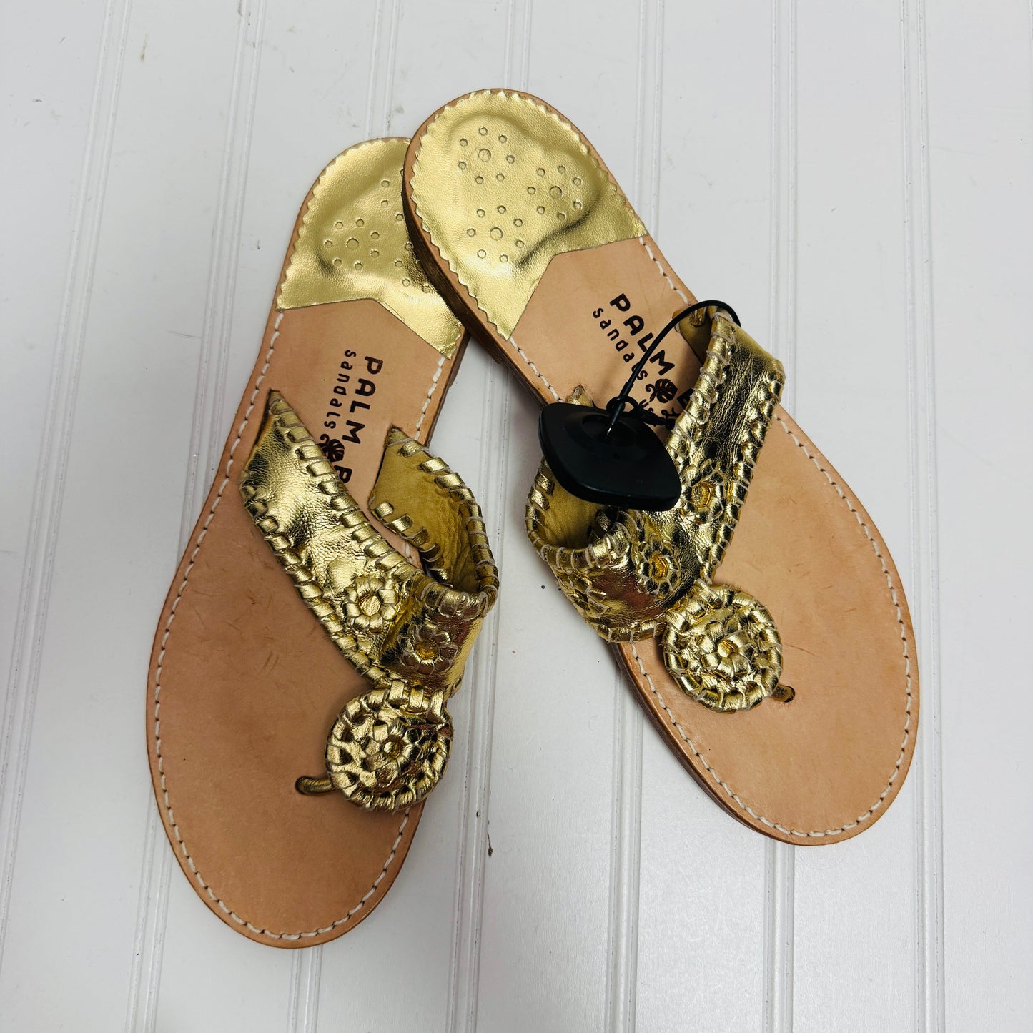 Sandals Flats By Palm Beach  In Gold, Size: 9