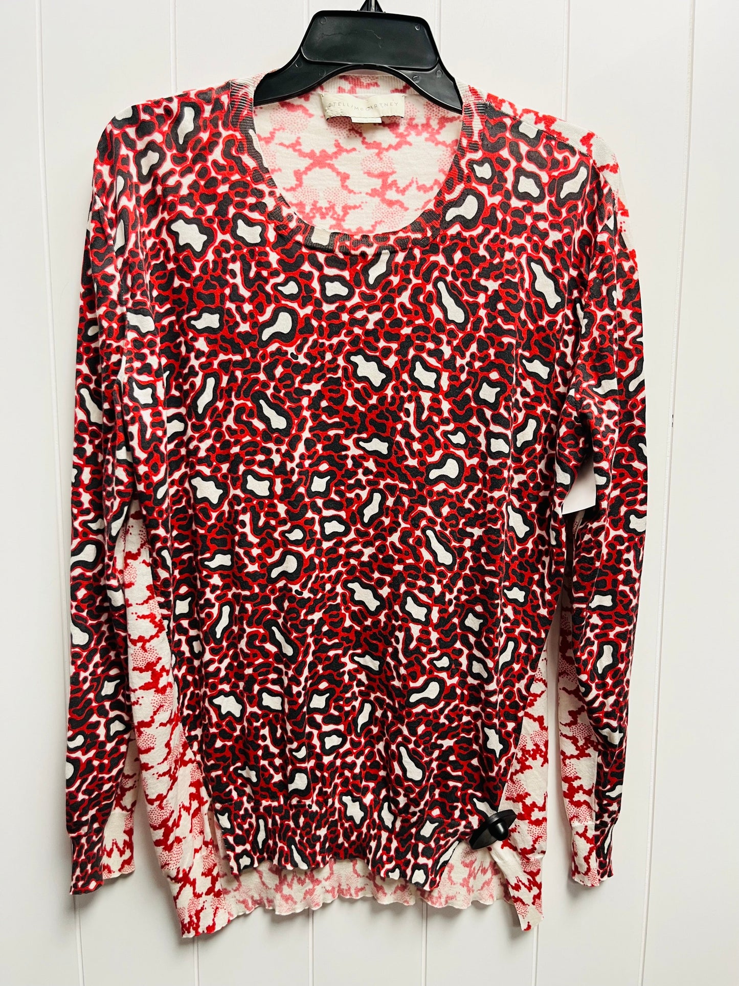 Top Long Sleeve Luxury Designer By Stella Mccartney In Black & Red, Size: L