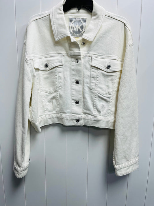 Jacket Designer By Michael Kors In White, Size: Xl