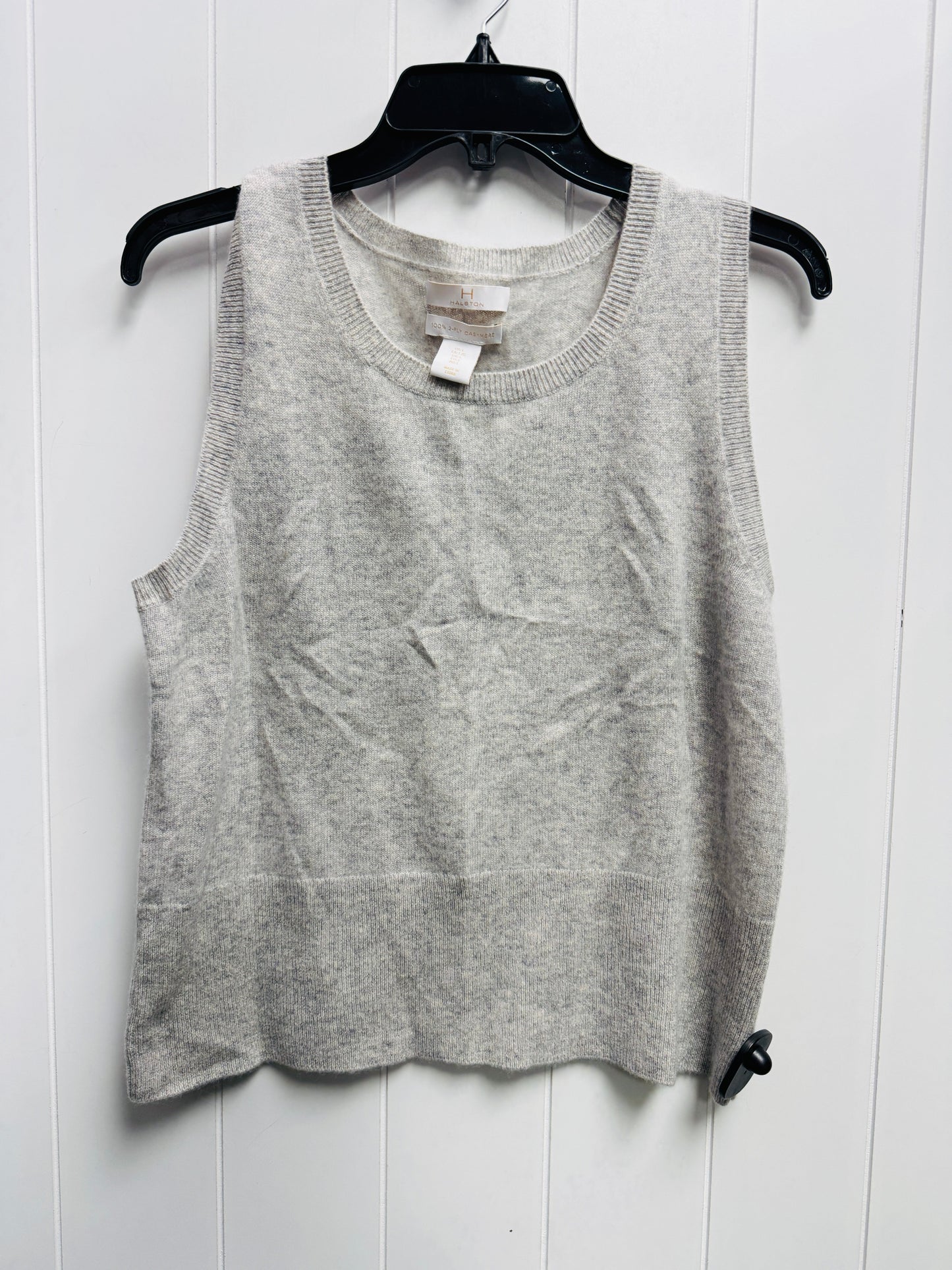 Top Sleeveless Designer By Halston In Grey, Size: L