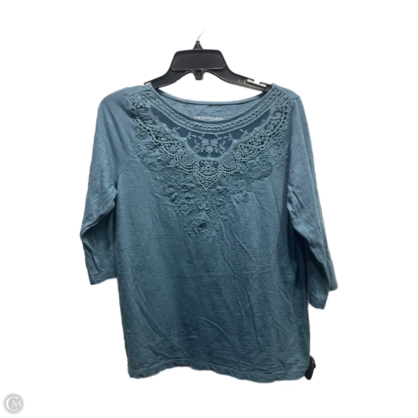 Top Long Sleeve By Soft Surroundings In Teal, Size: S