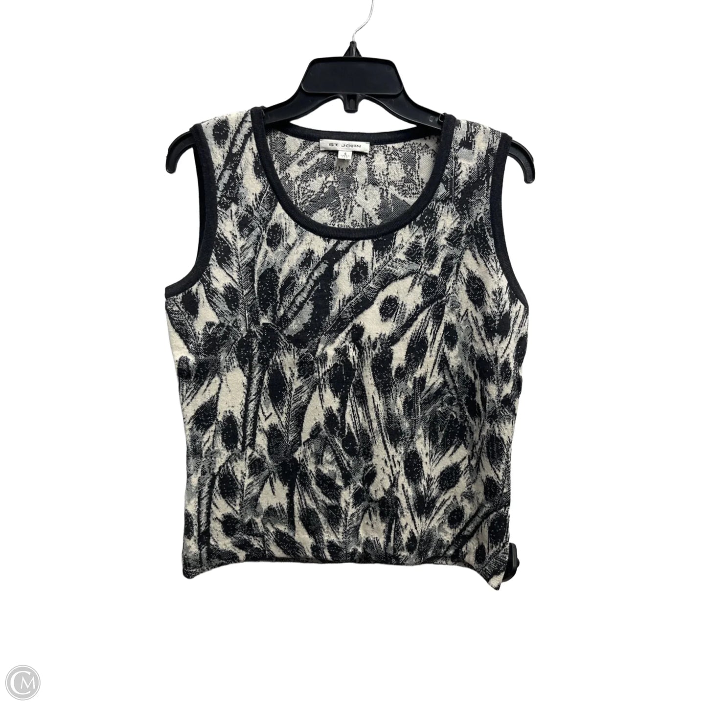 Top Sleeveless Luxury Designer By St John Collection In Black & White, Size: S