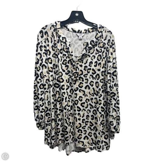 Top Long Sleeve By Crown And Ivy In Animal Print, Size: Xl