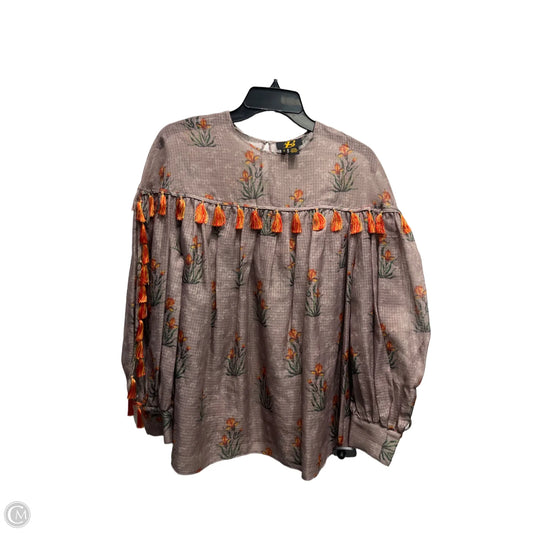 Top Long Sleeve By Anthropologie In Brown, Size: S