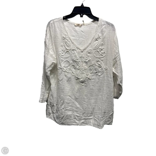 Top Long Sleeve By Soft Surroundings In White, Size: S