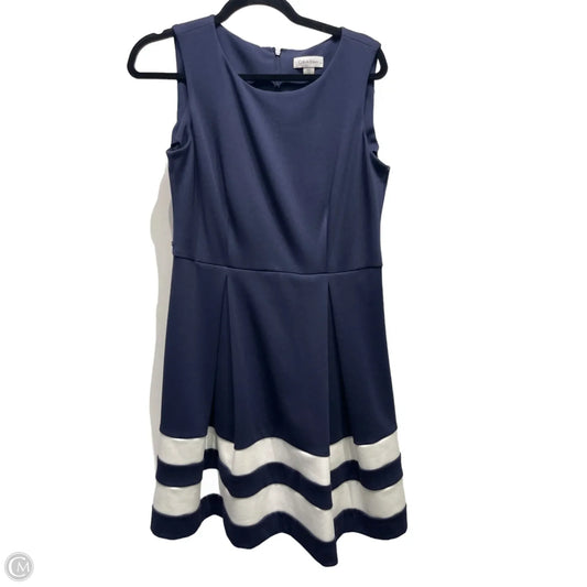Dress Work By Calvin Klein In Blue & White, Size: Lp