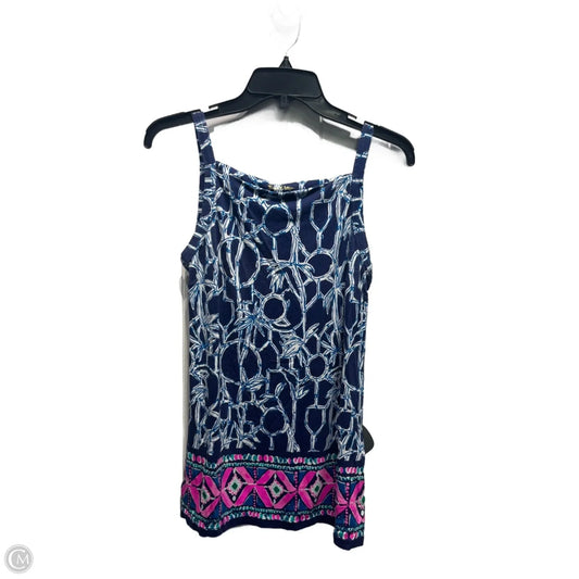 Top Sleeveless Designer By Lilly Pulitzer In Blue & Pink, Size: Xxs