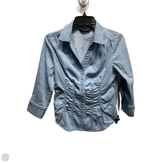 Top Long Sleeve By White House Black Market In Blue Denim, Size: S