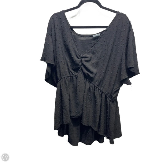 Top Short Sleeve By Arula In Black, Size: 3x