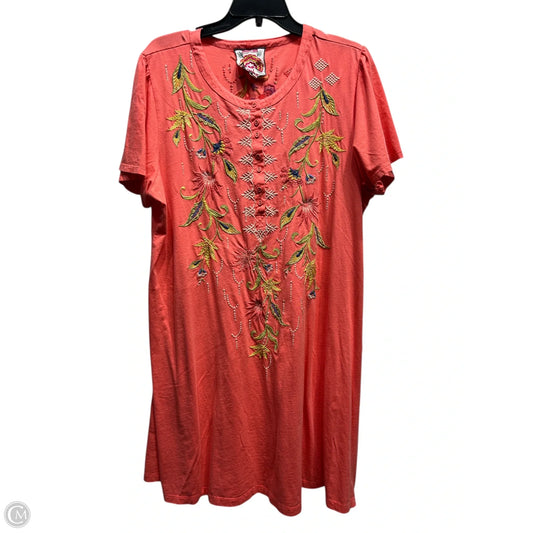 Dress Casual Short By Johnny Was In Coral, Size: Xl