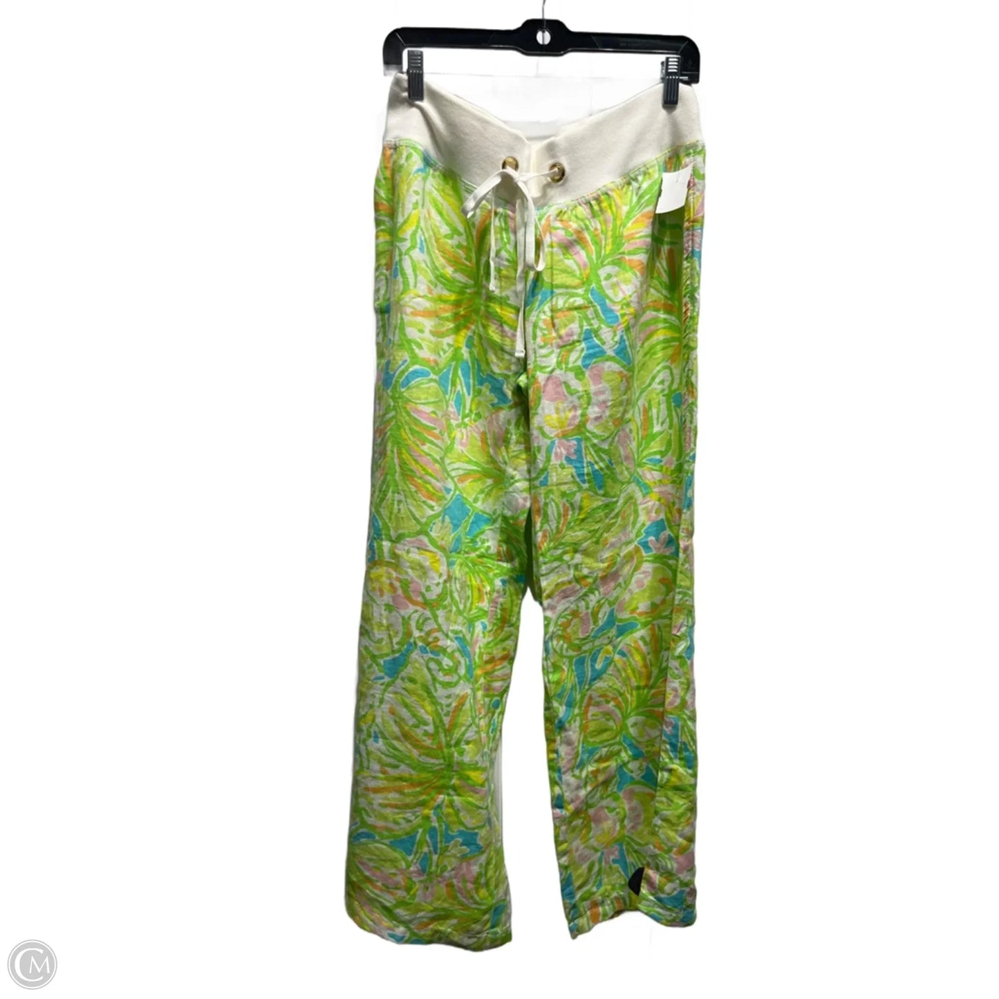 Pants Designer By Lilly Pulitzer In Green & Pink, Size: M