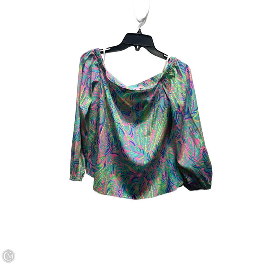 Top Long Sleeve Designer By Lilly Pulitzer In Green & Pink, Size: Xs