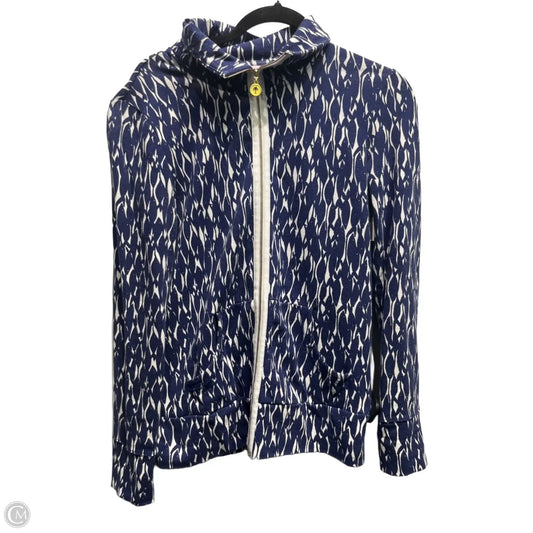 Top Long Sleeve Designer By Lilly Pulitzer In Blue & White, Size: S