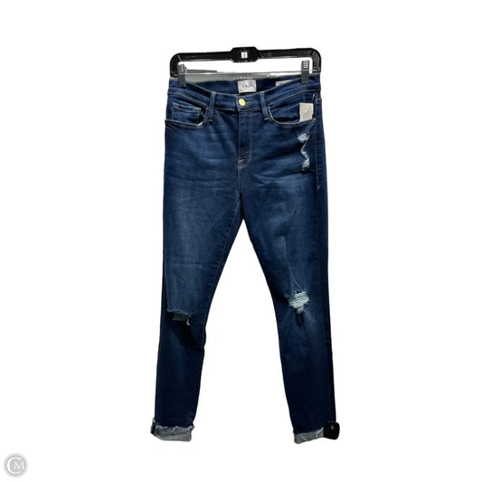 Jeans Skinny By Frame In Blue Denim, Size: 6