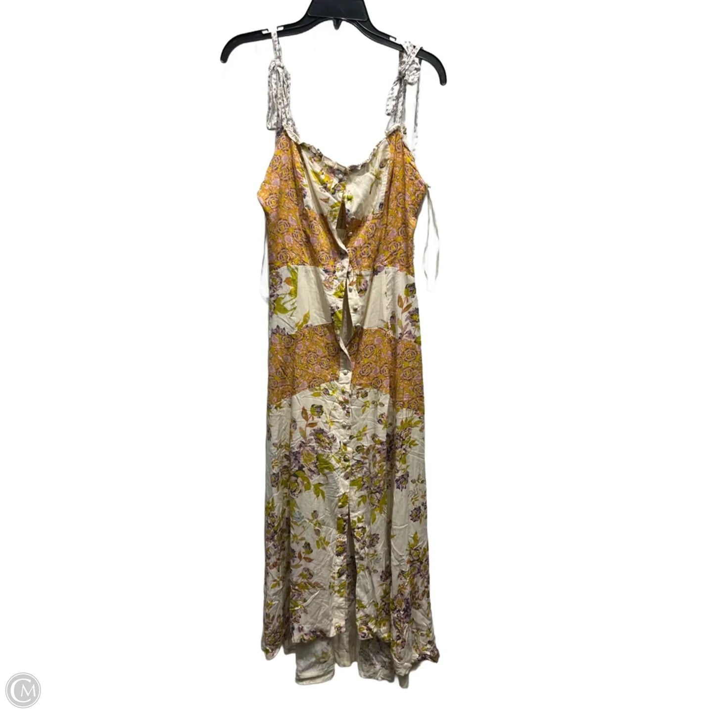 Dress Casual Maxi By Free People In Cream & Yellow, Size: L