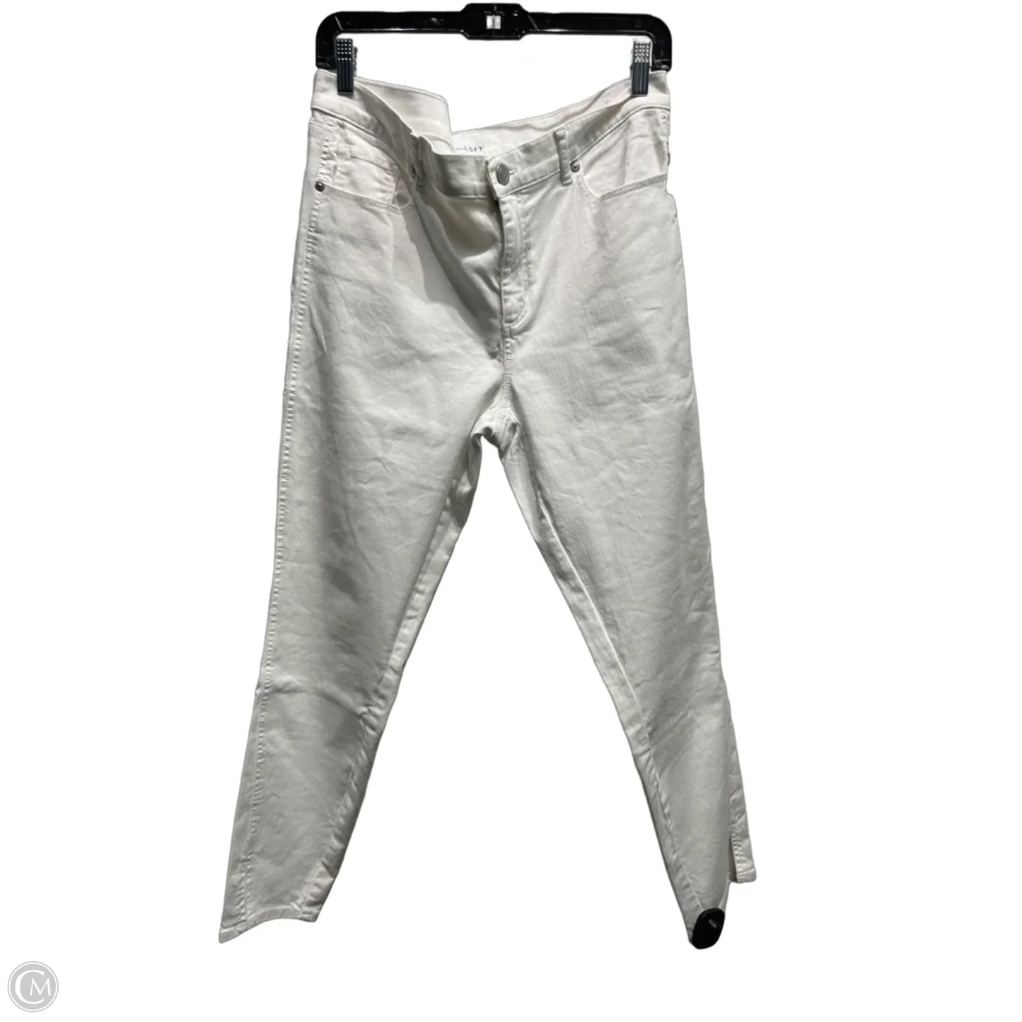 Jeans Straight By Loft In White Denim, Size: 12