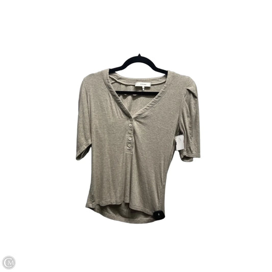 Top Short Sleeve By Frame In Tan, Size: S