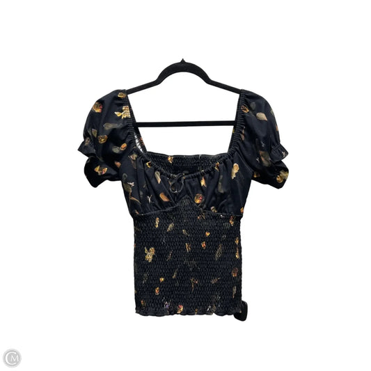Top Short Sleeve Designer By All Saints In Black & Orange, Size: S