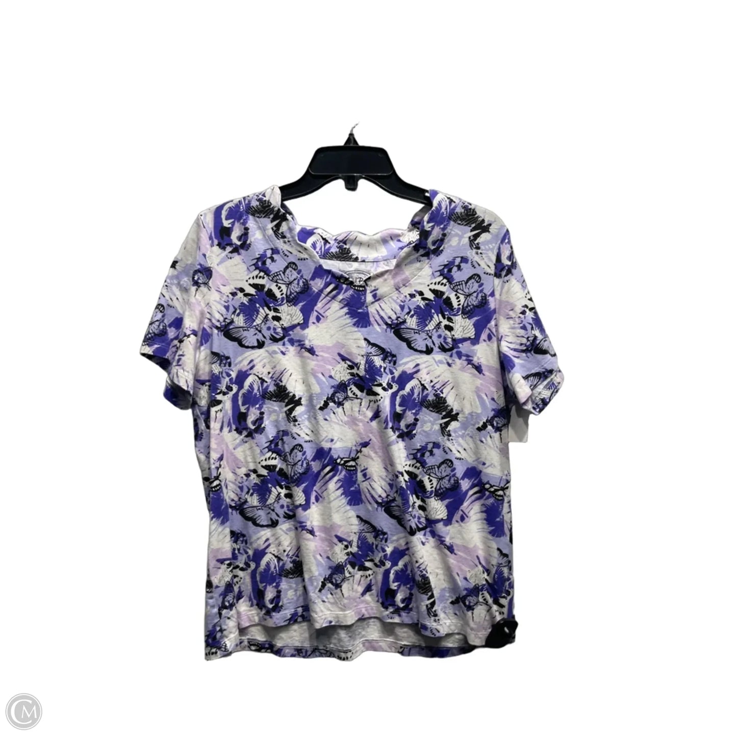 Top Short Sleeve Basic By Coral Bay In Purple, Size: Lp