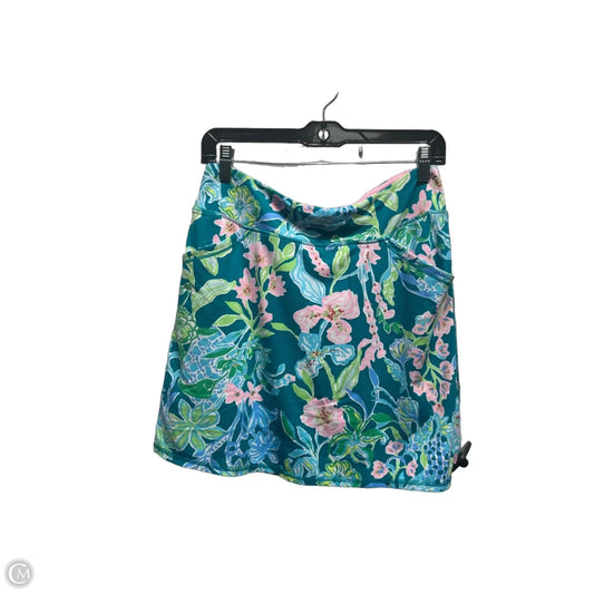 Skort Designer By Lilly Pulitzer In Green & Pink, Size: M