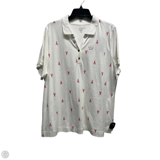 Top Short Sleeve By Kim Rogers In Red & White, Size: 1x